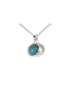 925 Silver Cremation Pendant for Ashes with Amazonite stone (light green)