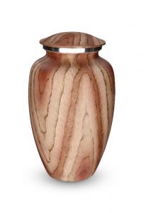 Aluminium cremation ashes urn 'Elegance' wood look