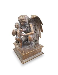 Angel Cremation Urn ‘Guardian Angel with Child’ - Available in various colours