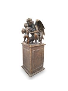 Urn for ashes ‘Guardian Angel with Child’ on pedestal in various colours