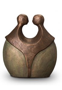 Ceramic funeral urn 'Always together'