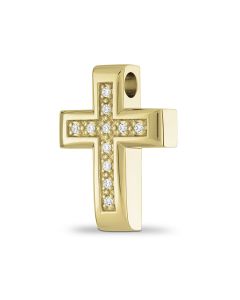 Ashes pendant cross with zirconia stones