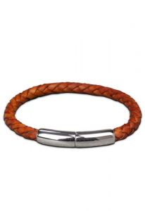 Calfskin ashes bracelet (925 sterling silver)