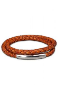 Calfskin ashes bracelet (925 sterling silver)