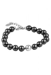 Calfskin ashes bracelet (925 sterling silver)