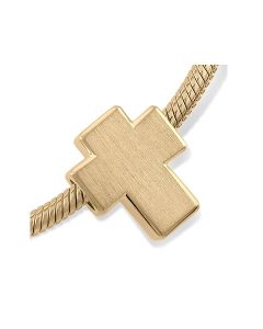 Gold memorial ashes charm/bead 'Cross'