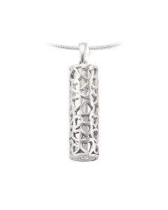 Ash pendant 925 silver 'Tube with hearts'