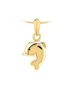 Ash jewel pendant 14 krt. yellow golden four-leaf clover (zirconia stones)