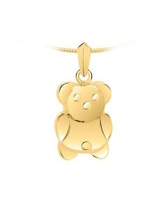 Ash jewel pendant 14 krt. yellow golden four-leaf clover (zirconia stones)