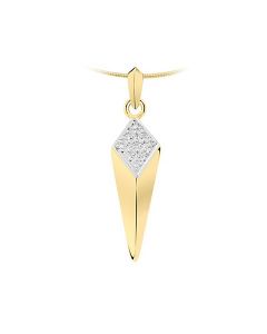 Ash jewel pendant 14 krt. yellow golden four-leaf clover (zirconia stones)