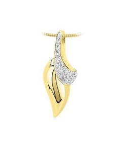 Ash jewel pendant 14 krt. yellow golden four-leaf clover (zirconia stones)