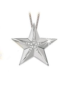 Ash pendant star white gold with brilliants