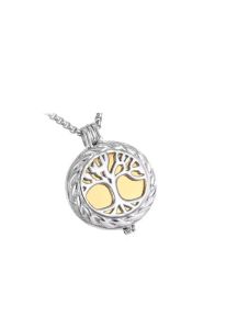 Stainless steel ashes pendant 'Tree of life' gold coloured