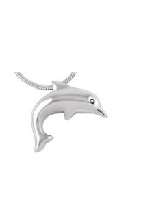 Stainless steel ashes pendant 'Dolphin'