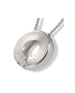 Ashes pendant with two chambers and zirconia stone