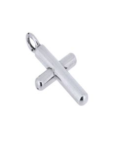 Memorial jewelry cross 'round' silver