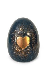 Handmade baby cremation urn 'Golden heart'