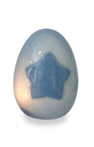 Handmade baby cremation urn 'Star' blue
