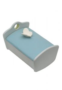 Cradle shaped baby urn blue