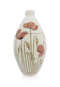 Hand painted urn 'Poppies'