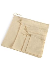 Biodegradable ashes bag in unbleached cotton with drawstring