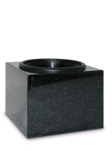 Nature stone memorial flower pot 'Square' in different types of granite