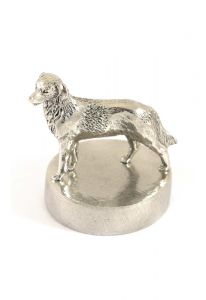 Border Collie urn silver tin