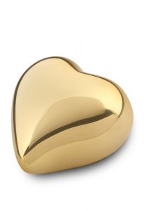 Heart shaped glossy gold keepsake urn