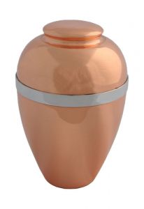 Bronze keepsake urn polished with ring