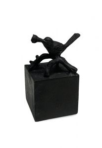 Cremation ashes keepsake urn 'Bird with rose'