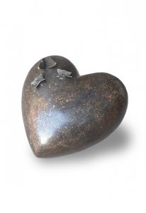 Bronze funeral Urn 'Heart with butterflies'