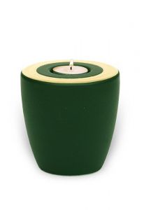 Candle holder keepsake urn for ashes 'Luna' Jade gold