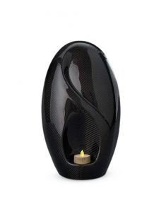 Carbon fiber urn for ashes 'Eternity' for LED candles