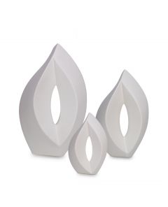 Matte white ceramic urn for ashes 'Venezia'