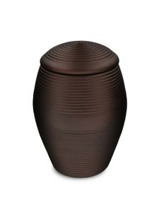 Ceramic urn for ashes 'Memento' satin bronze