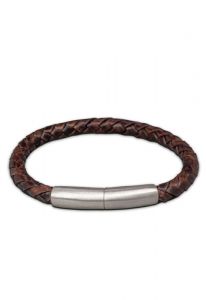 Calfskin ashes bracelet (925 sterling silver)