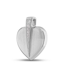 Ashes pendant with zirconia stones 'Heart'