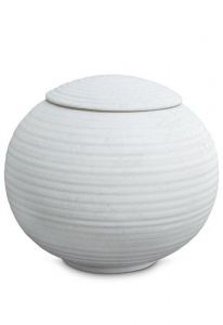 Porcelain urn for ashes 'Sfera' - Ice