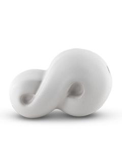 Modern handmade ceramic Infinity keepsake urn, white