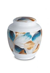Mini cremation urn for ashes of porcelain 'Classica' | Multicolor with natural structure