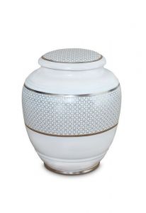 Mini cremation urn for ashes of porcelain 'Classica' | Four-leaf clovers with double platinum edges