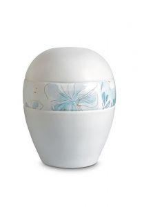 Keepsake urn of porcelain 'Planet' - Band with floral details