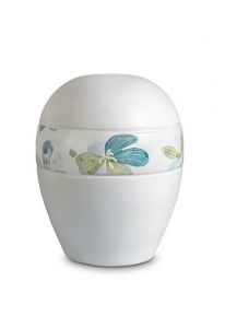 Keepsake urn of porcelain 'Planet' - Band with flowers
