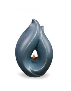 Candle holder urn Flame of Memory - silver blue