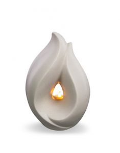 Candle holder urn Flame of Memory - white sand