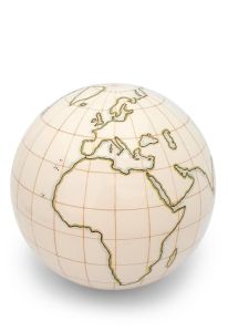 Hand-painted Cremation Urn “World Globe”