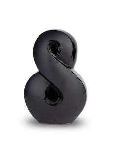 Modern Handmade Ceramic Infinity Urn, black