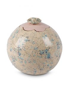 Ceramic cremation ashes urn 'Lotus' beige