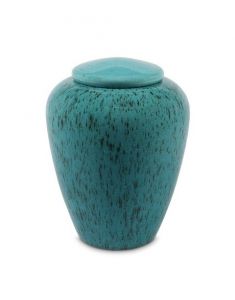 Turquoise ceramic urn