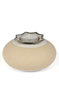 Candleholder pet urn with pawprints